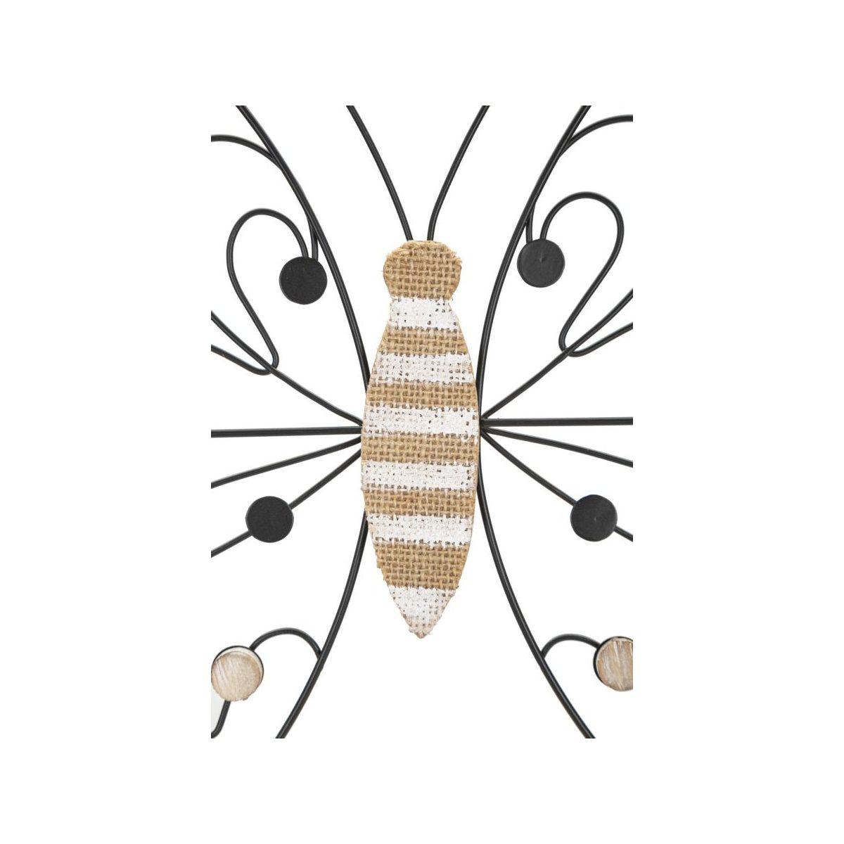 Quadro pannello in ferro legno butterfly 39,5 x 1,5 x 33,5 cm