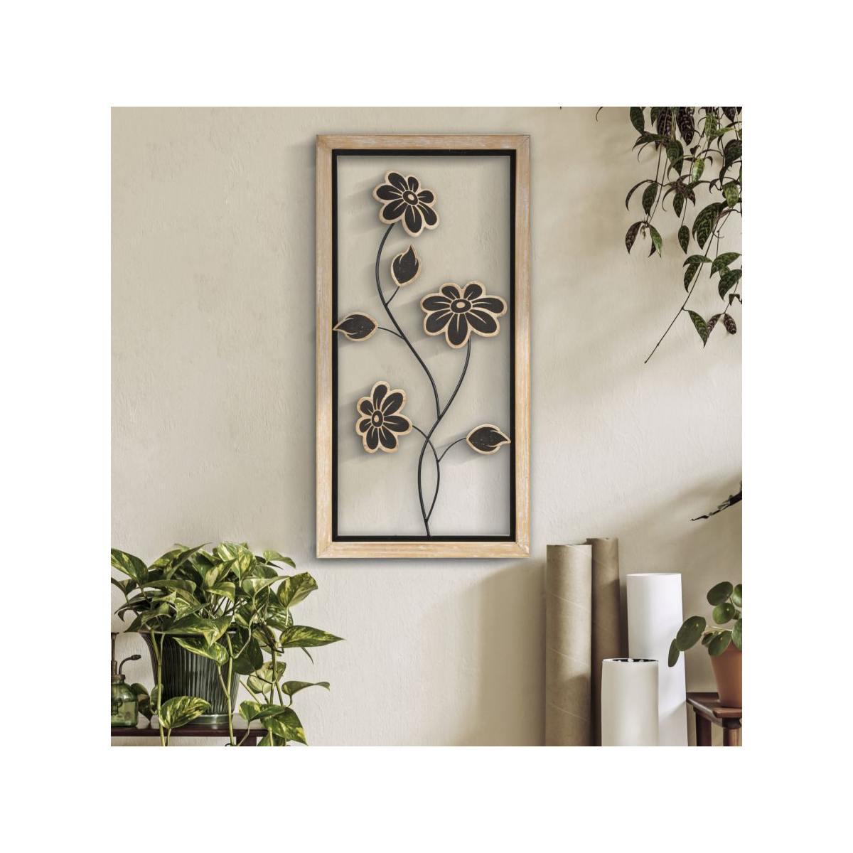 Quadro pannello in ferro legno girish mod 30 x 2,5 x 60 cm