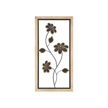 Quadro pannello in ferro legno girish mod 30 x 2,5 x 60 cm