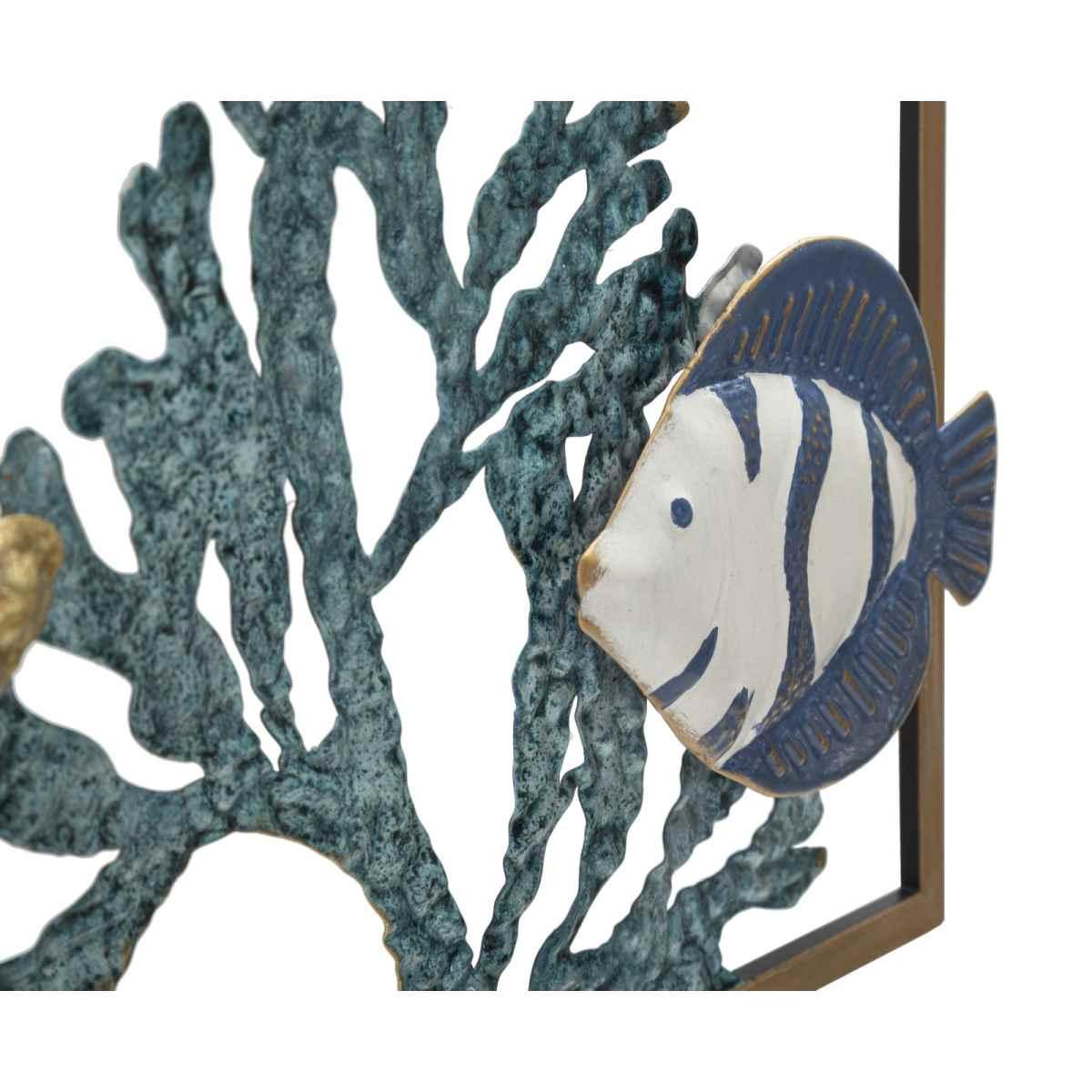 Quadro pannello in ferro fish 50,2 x 3,8 x 50,2 cm