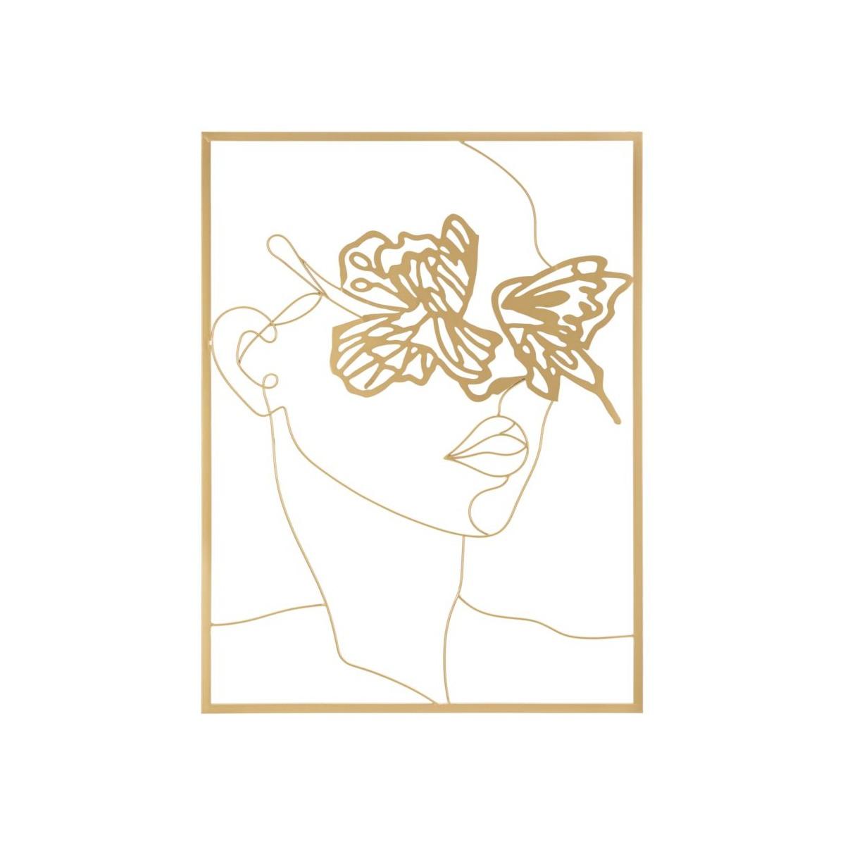 Quadro pannello in ferro gold face 60 x 1 x 80 cm
