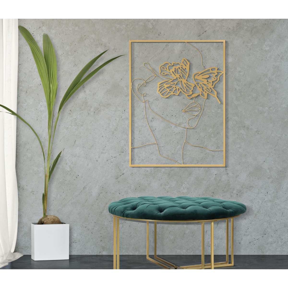 Quadro pannello in ferro gold face 60 x 1 x 80 cm