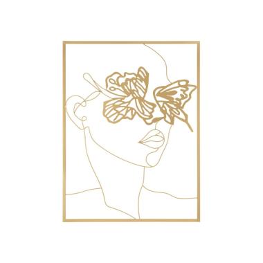Quadro pannello in ferro gold face 60 x 1 x 80 cm