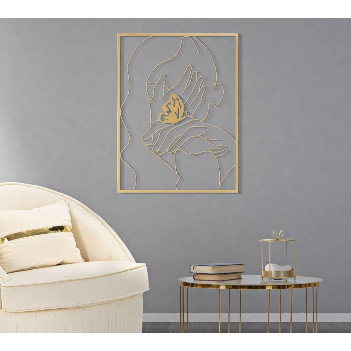 Quadro pannello in ferro hands on face 60 x 1 x 80 cm