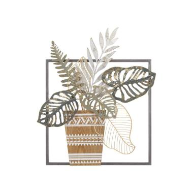 Quadro pannello in ferro vaso 54 x 6,4 x 62,9 cm