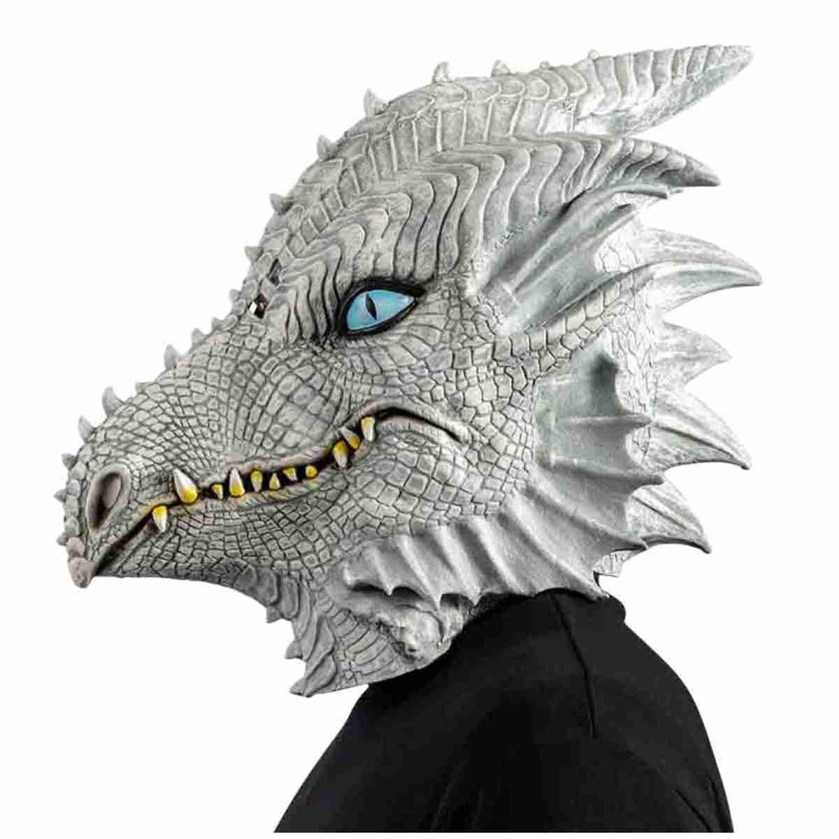 Maschera viso lattice drago bianco