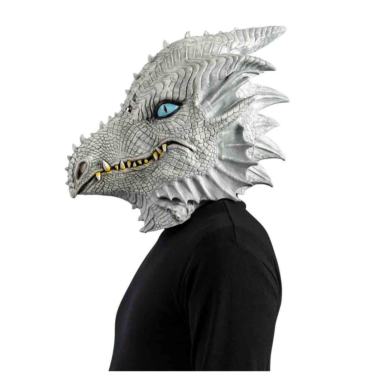 Maschera viso lattice drago bianco