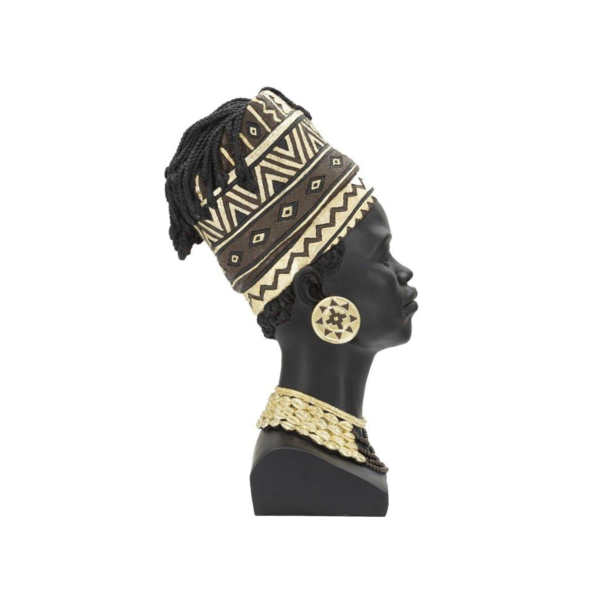 Scultura donna masai turbante 21,5 x 27,5 x 45 cm