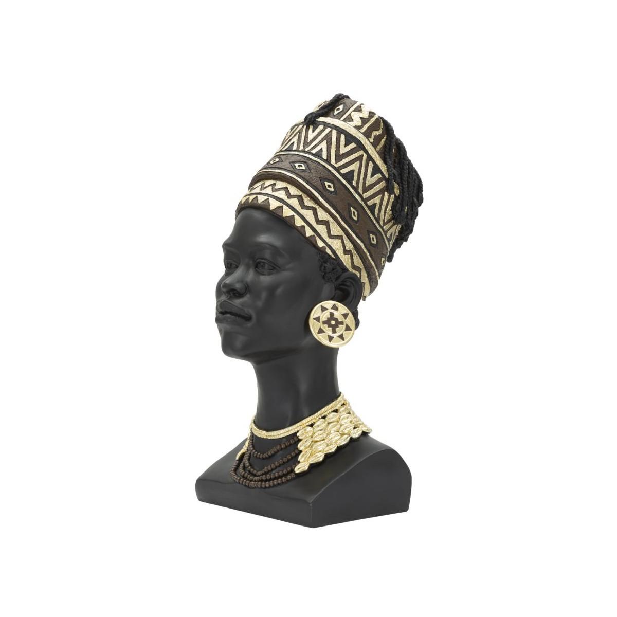 Scultura donna masai turbante 21,5 x 27,5 x 45 cm