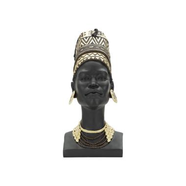 Scultura donna masai turbante 21,5 x 27,5 x 45 cm