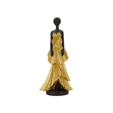 Scultura donnina fashion gold 14,5 x 10 x 33 cm
