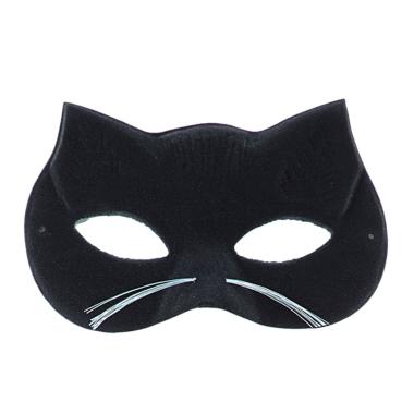 Maschera viso lattice farfalla gatto nero baffi bianchi