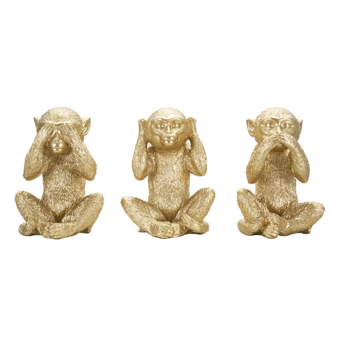 Scultura scimmia non vedo non sento non parlo Set 3 pz