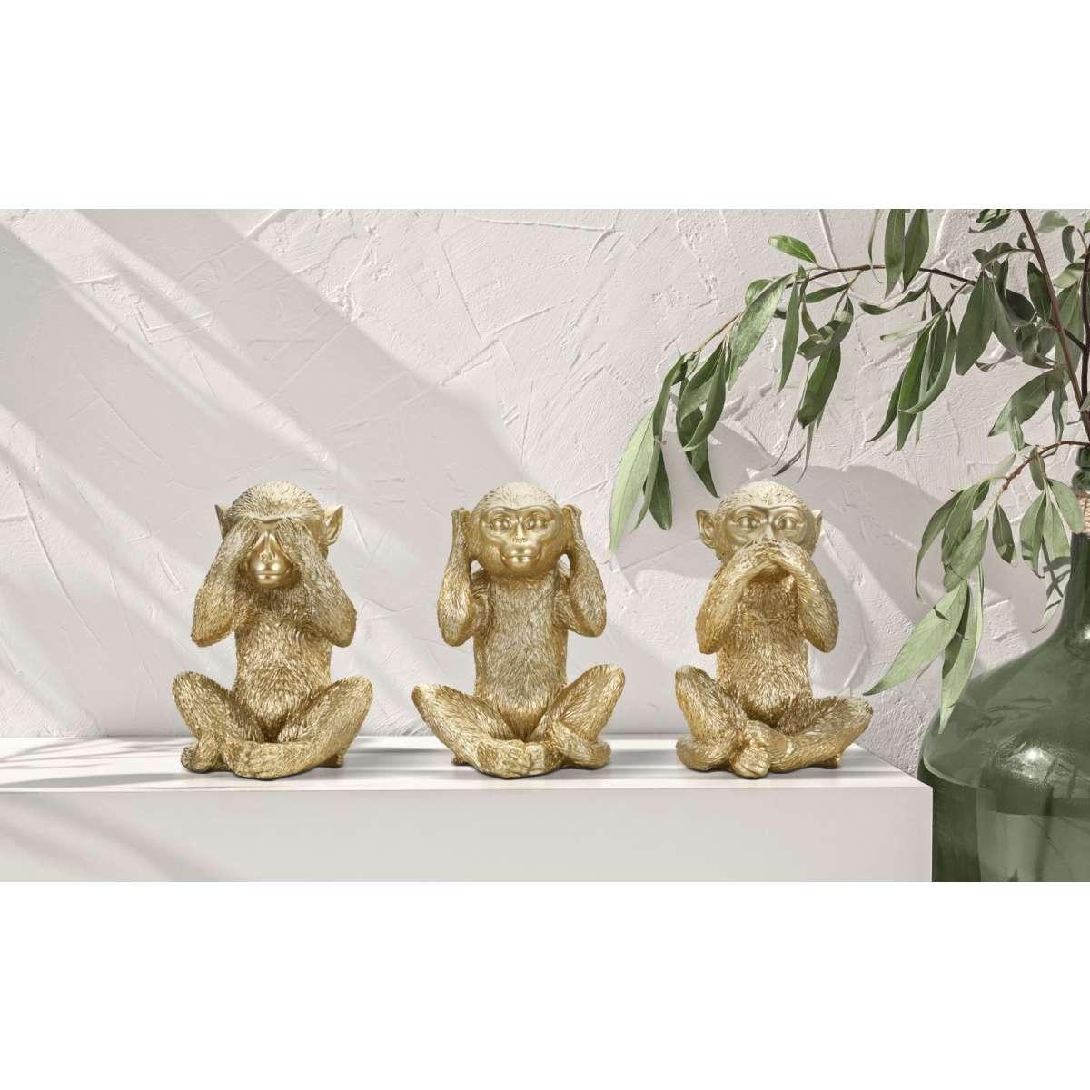 Scultura scimmia non vedo non sento non parlo Set 3 pz