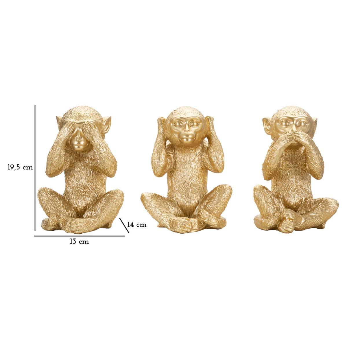 Scultura scimmia non vedo non sento non parlo Set 3 pz