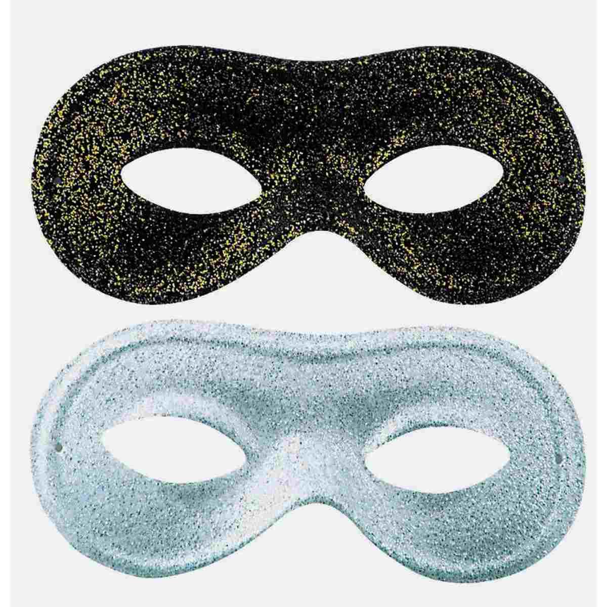 Maschera viso scamosciata brillantini 2 colori