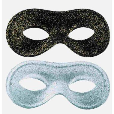 Maschera viso scamosciata brillantini 2 colori