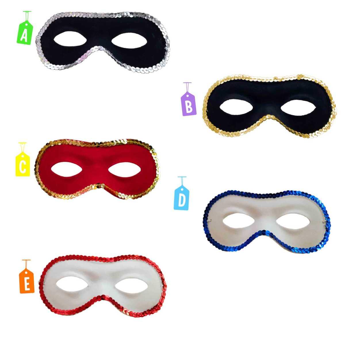 Maschera viso farfalla scamosciata paillettes 5 colori