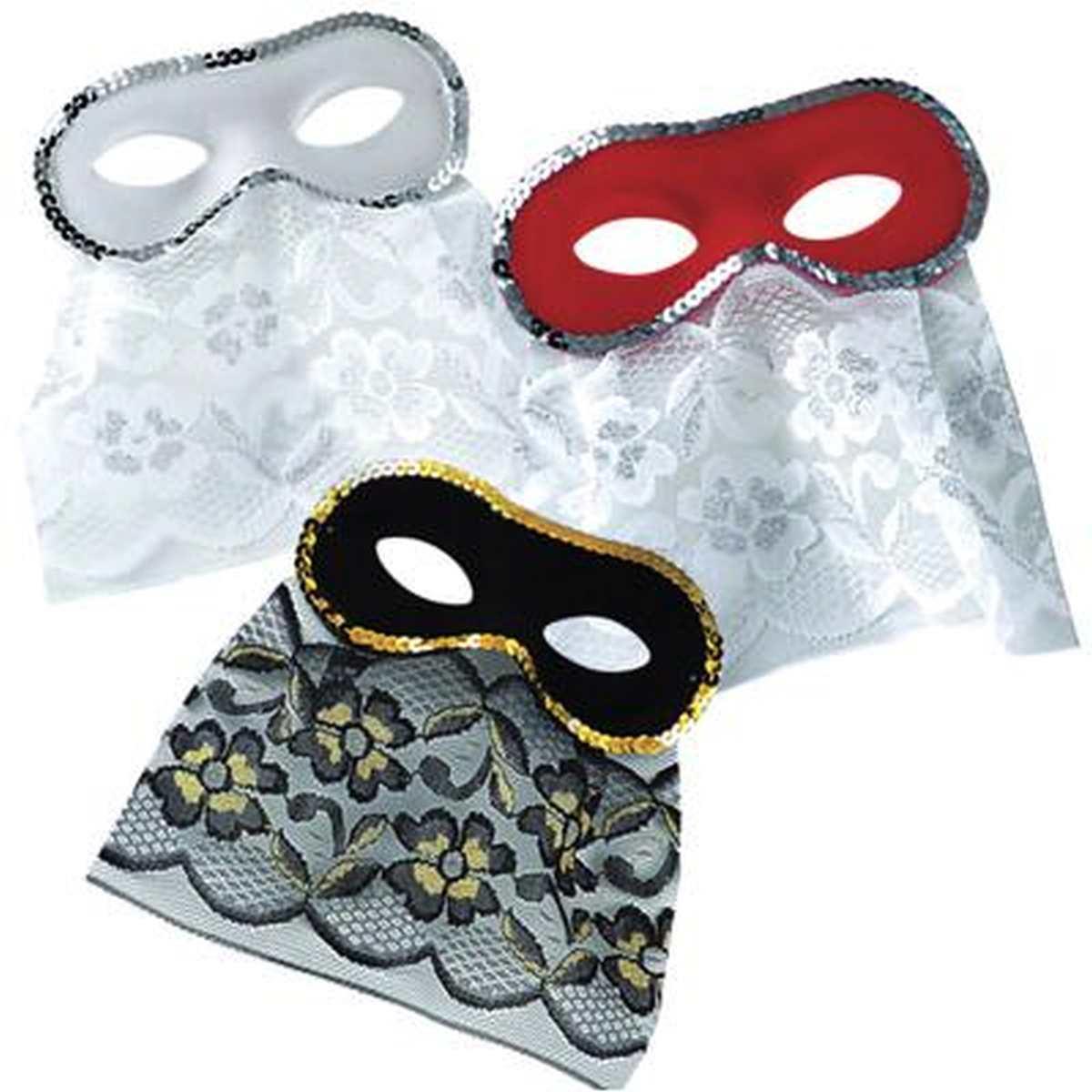 Maschera viso domino tessuto bautta