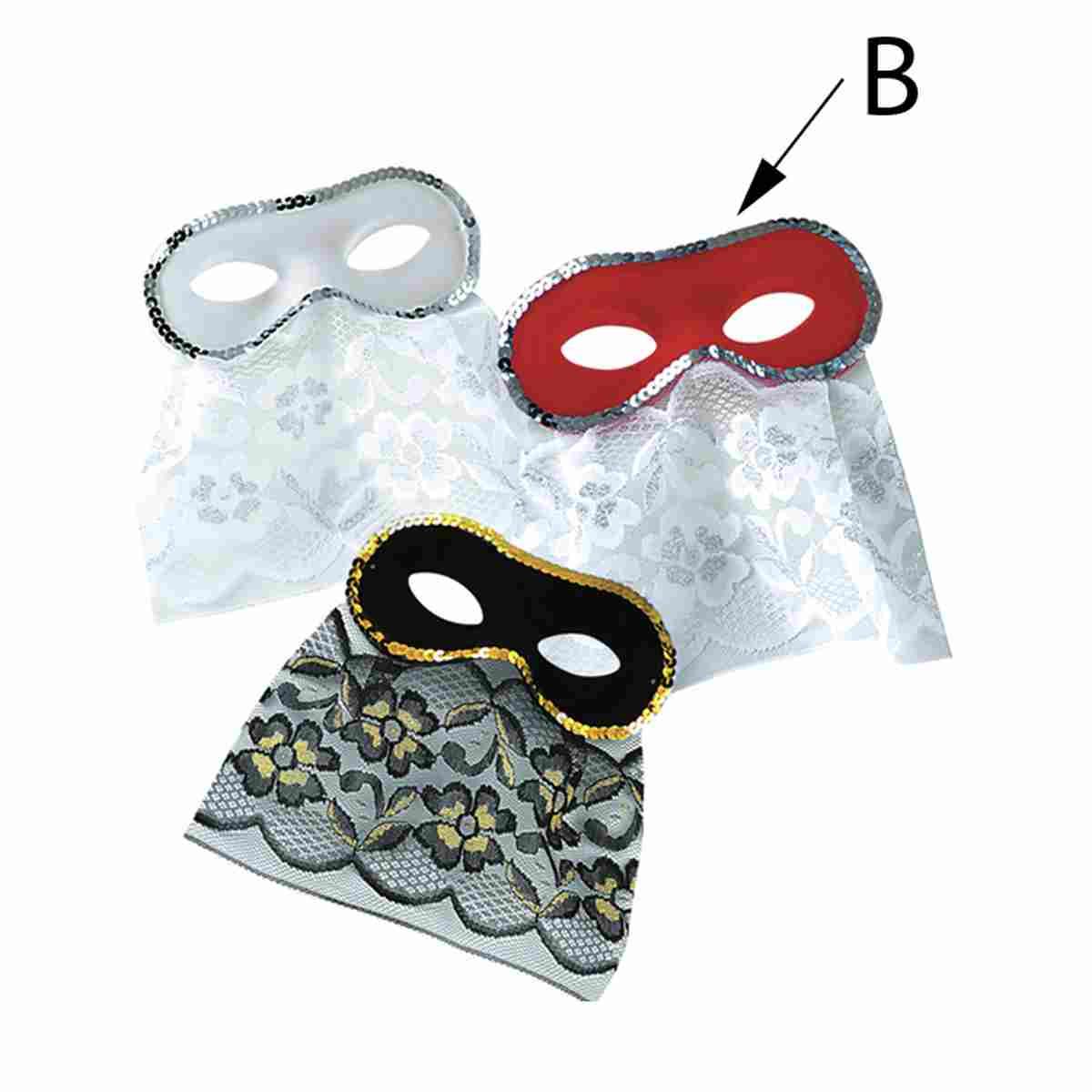 Maschera viso domino tessuto bautta