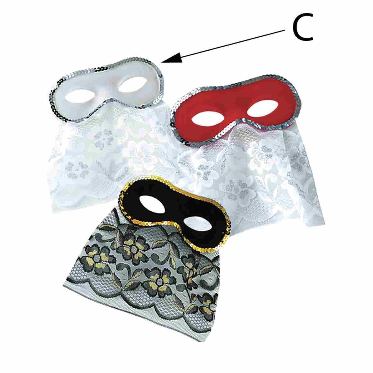 Maschera viso domino tessuto bautta