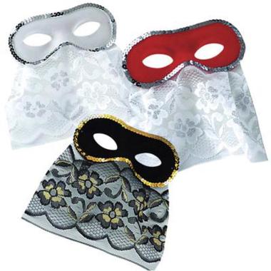 Maschera viso domino tessuto bautta
