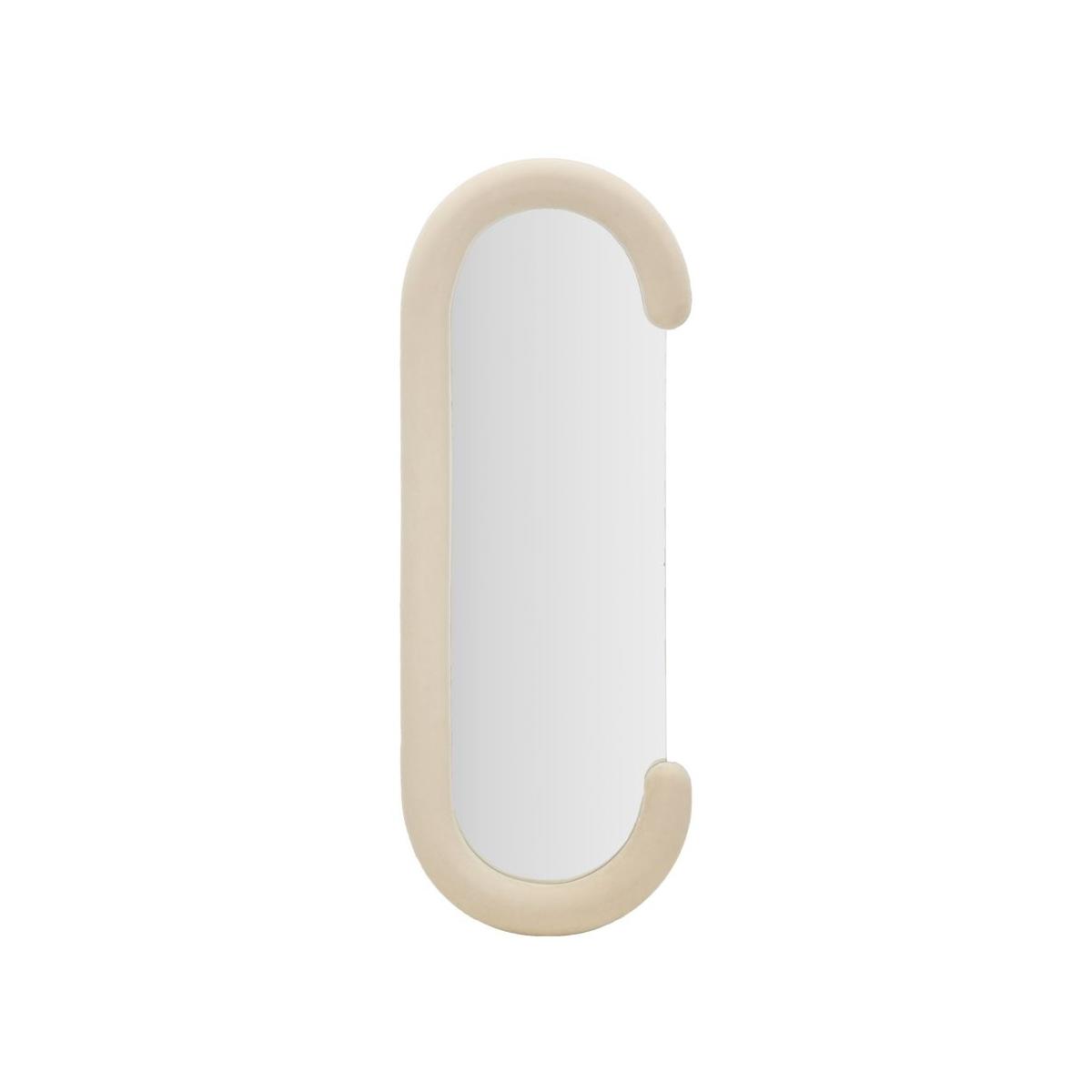 Specchio da muro chantal velluto crema misura specchio 60 x 7 x 160 cm