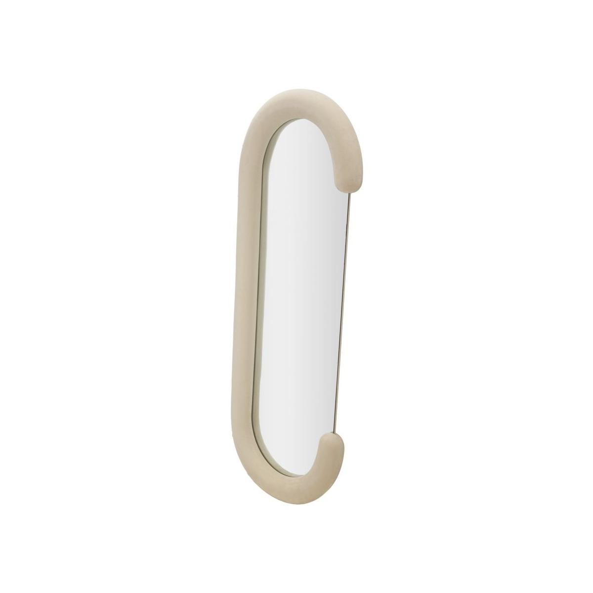 Specchio da muro chantal velluto crema misura specchio 60 x 7 x 160 cm