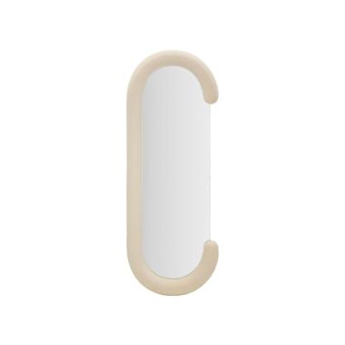 Specchio da muro chantal velluto crema misura specchio 60 x 7 x 160 cm