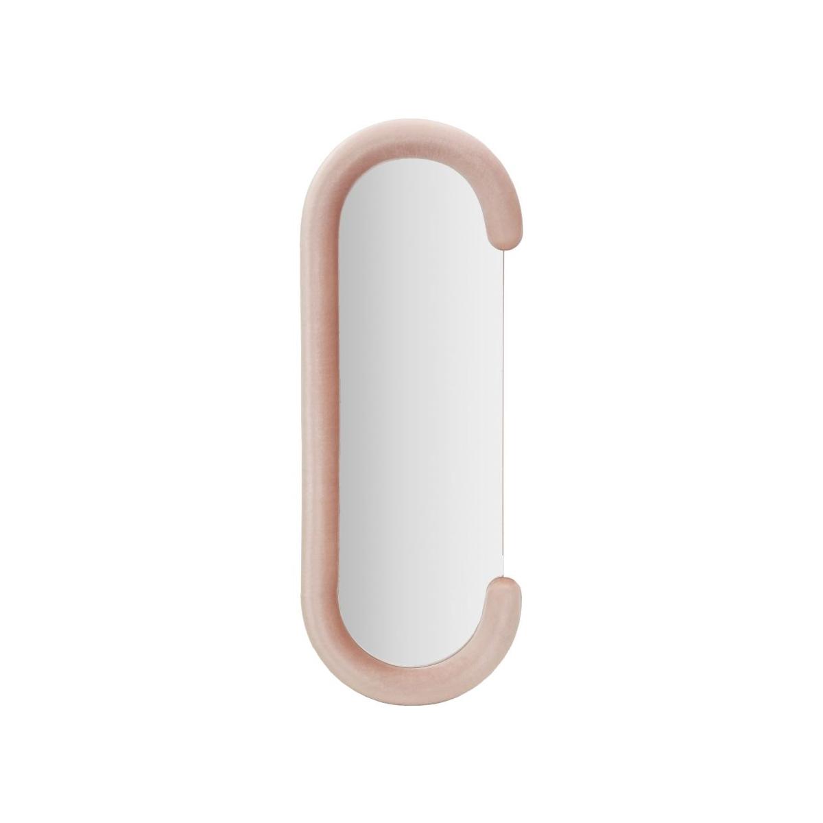 Specchio da muro chantal velluto rosa misura specchio 60 x 7 x 160 cm