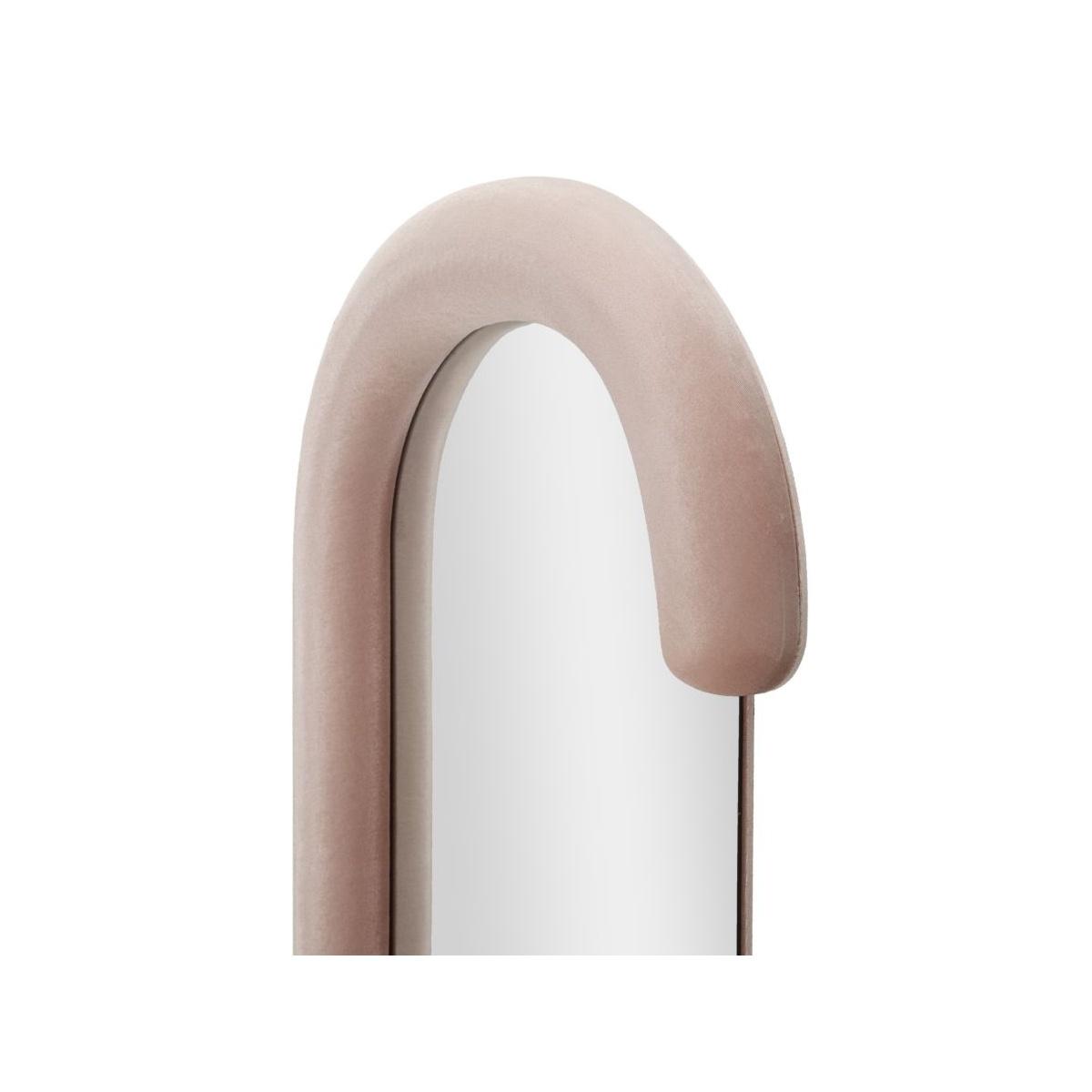 Specchio da muro chantal velluto rosa misura specchio 60 x 7 x 160 cm