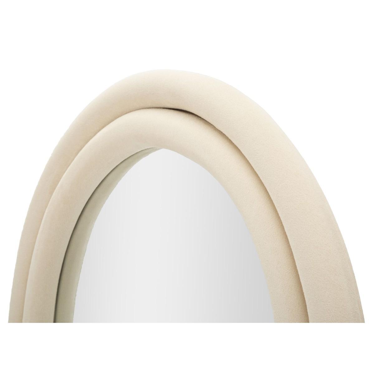 Specchio Da Muro Cloe Velluto Crema cm.60x4x160