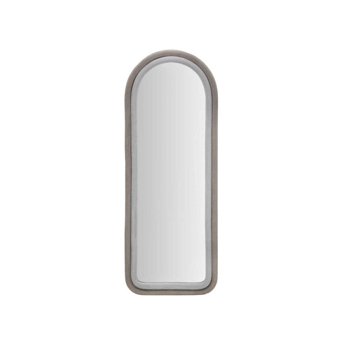 Specchio da muro cloe velluto grigio 60 x 4 x 160 cm