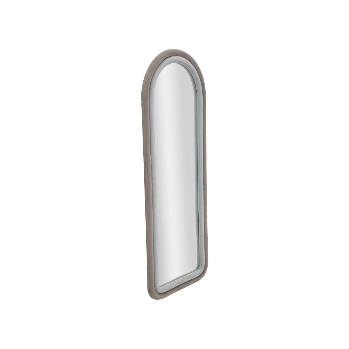 Specchio da muro cloe velluto grigio 60 x 4 x 160 cm