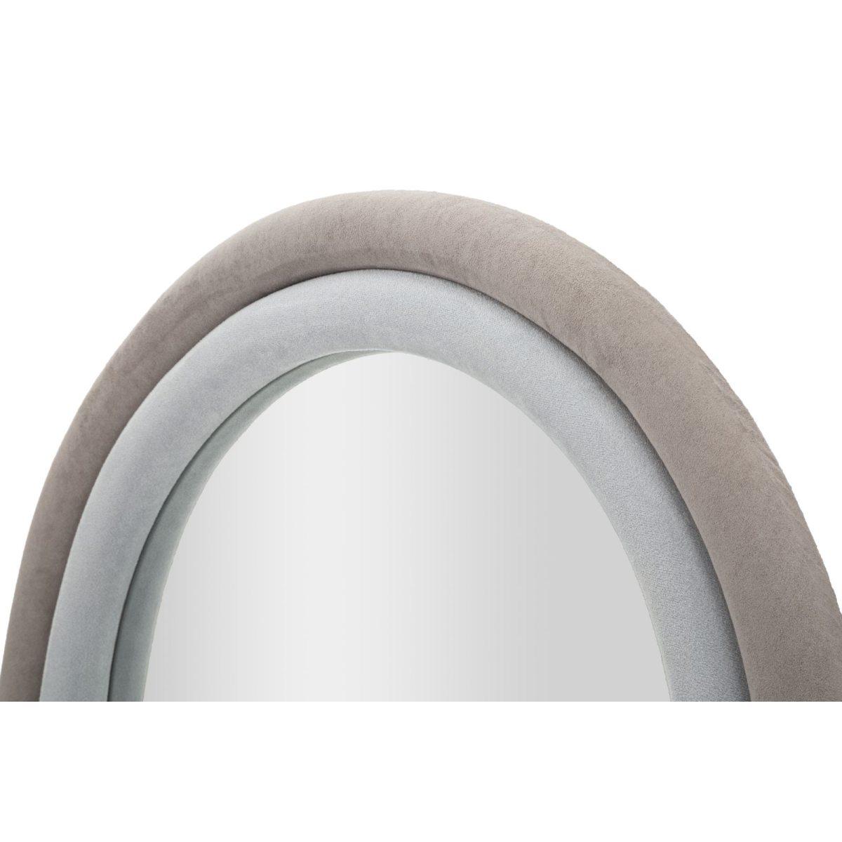 Specchio da muro cloe velluto grigio 60 x 4 x 160 cm
