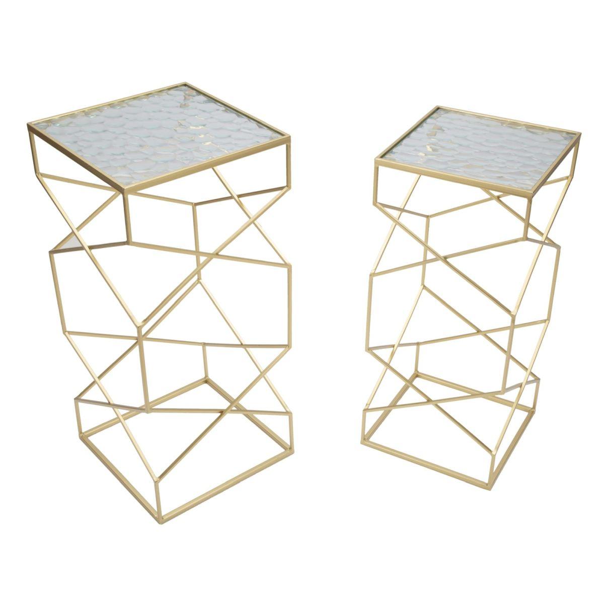 Tavolinetti glassy coppia 31,5 x 31,5 cm