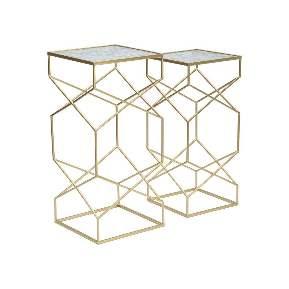 Tavolinetti glassy coppia 31,5 x 31,5 cm