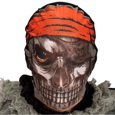 Maschera viso teschio pirata tessuto