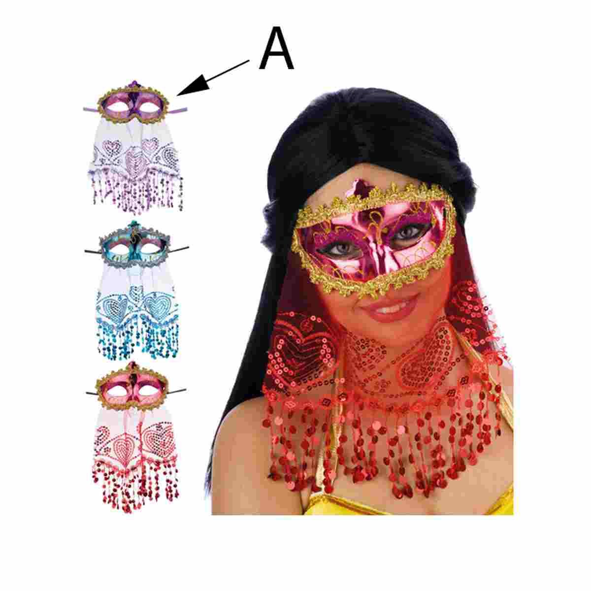 Maschera viso odalisca bautta 3 colori