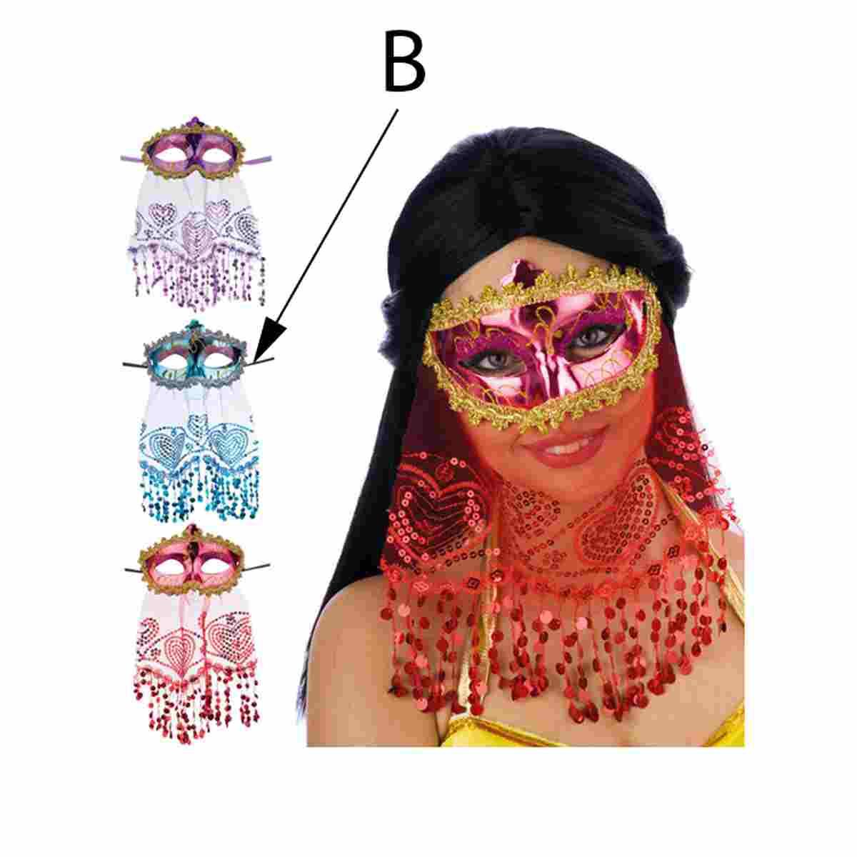 Maschera viso odalisca bautta 3 colori