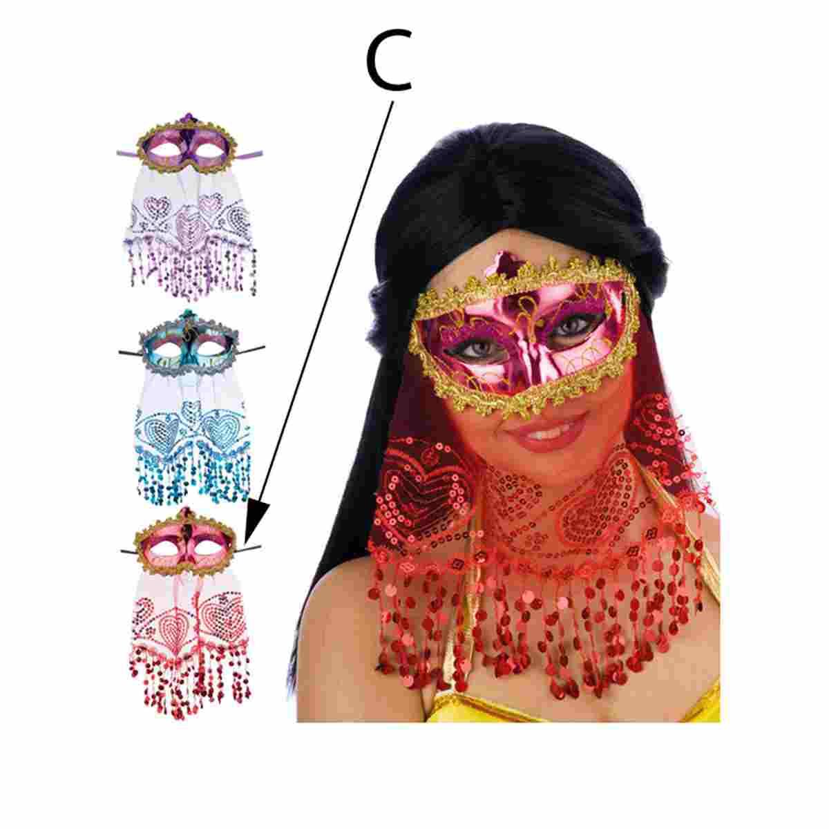 Maschera viso odalisca bautta 3 colori