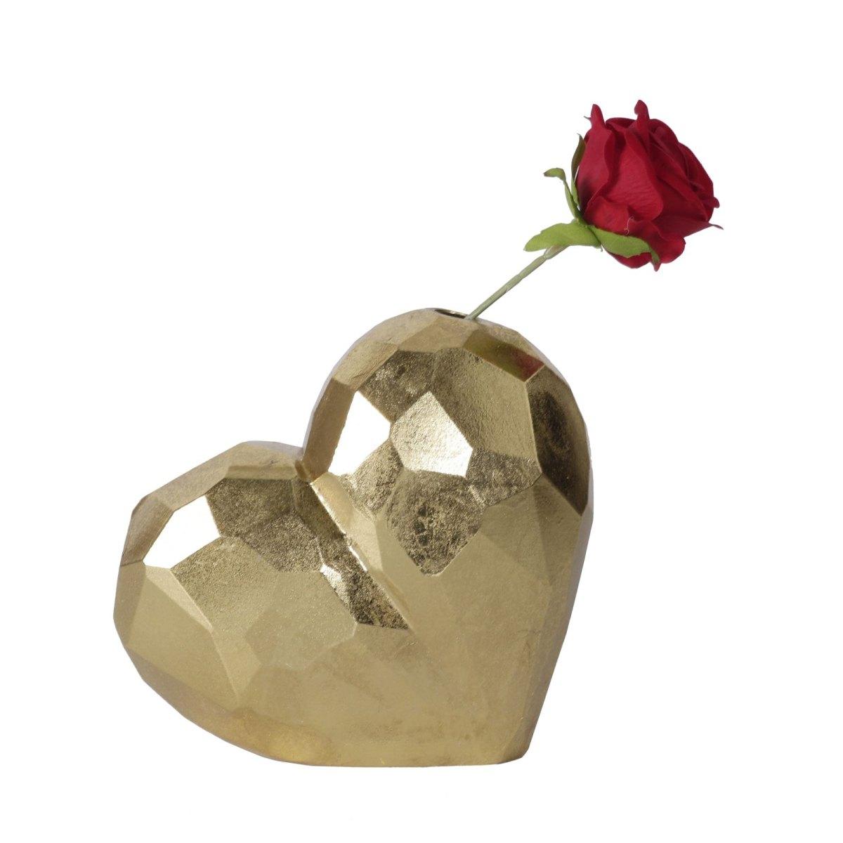 Vaso heart gold 19 x 9 x 18 cm