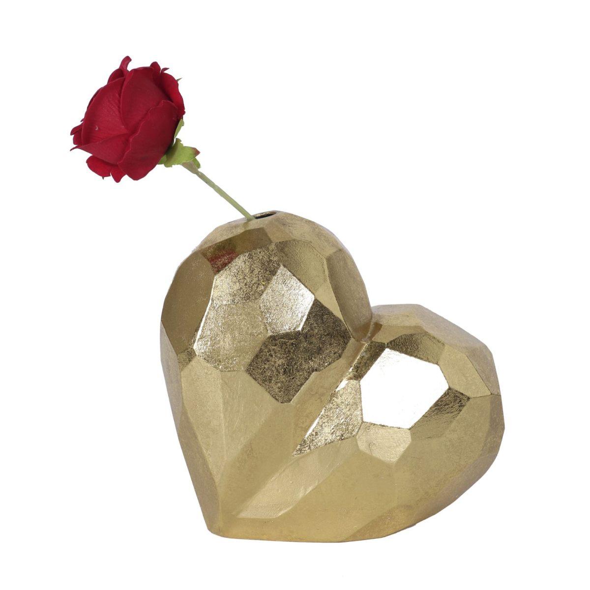 Vaso heart gold 19 x 9 x 18 cm