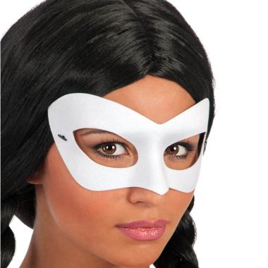 Maschera viso mezzo volto intessuto bianco