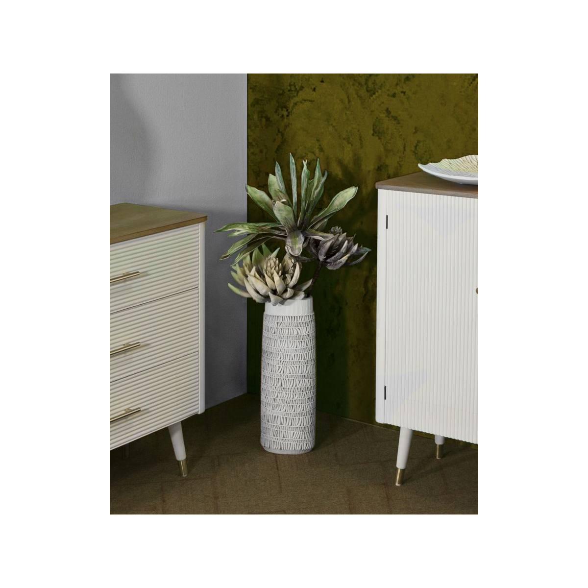 Vaso resina nairobi oval 19 x 12 x 50 cm