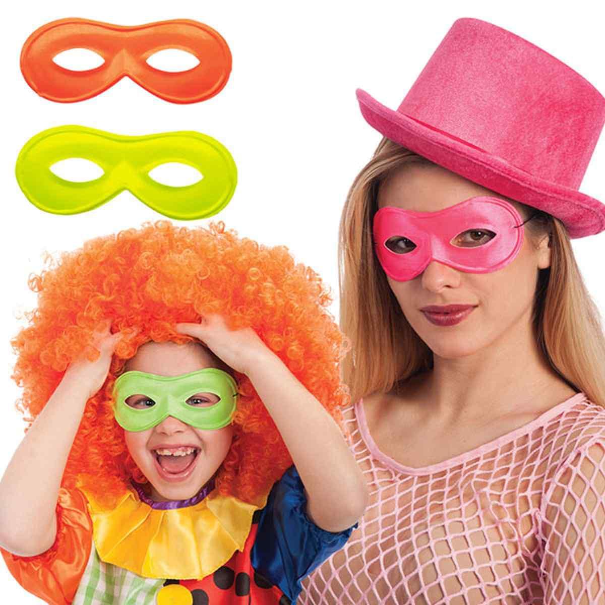 Maschera viso tessuto 4 colori fluo