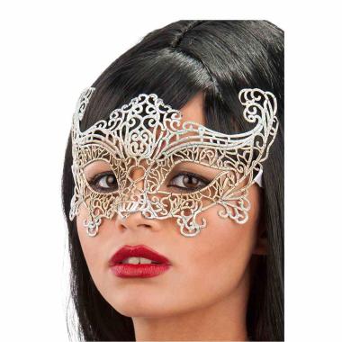 Maschera viso pvc argento glitter
