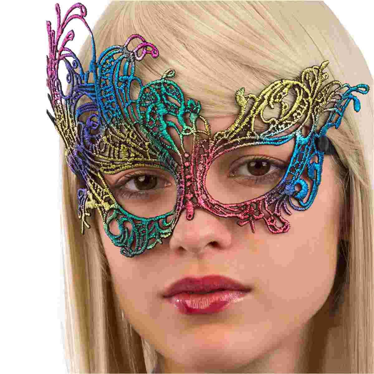 Maschera viso tessuto macrame multicolor