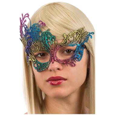 Maschera viso tessuto macrame multicolor