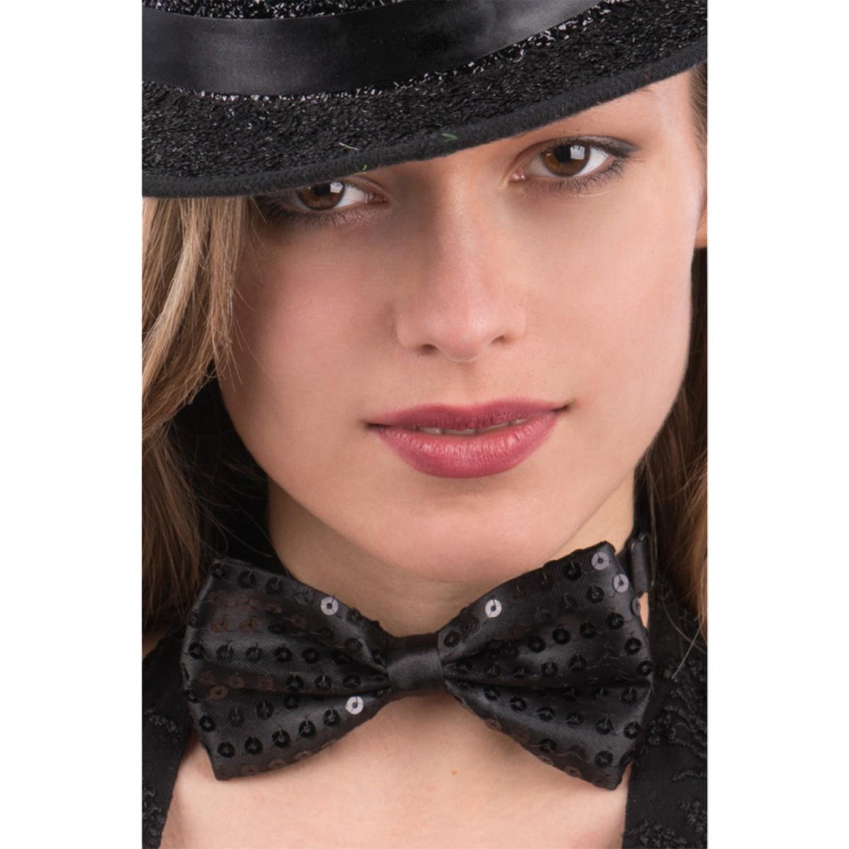 Papillon paillettes nero 12 cmxh7 12 cm